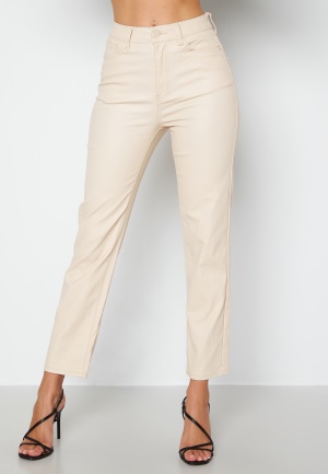 Happy Holly Maja coated pants Light beige 36