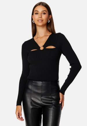 ONLY Perla L/S Peek A Boo Knit Black S