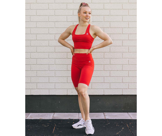 M-NUTRITION Sports Wear Longline Sports Bra, Red