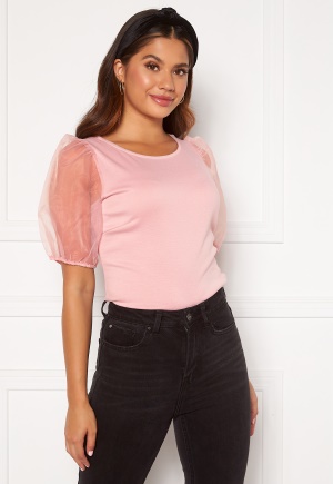 VILA Tinny Organza 2/4 Sleeve Top Pale Mauve S
