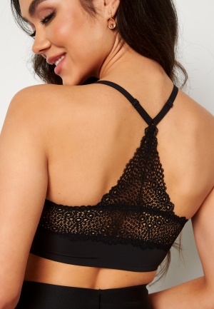 Maidenform Pure Comfort V-Neck Lace Back XBK Black M