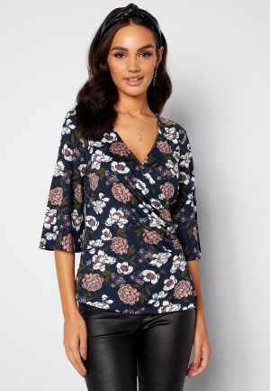 Happy Holly Simone kimono sleeve Blue / Patterned 36/38