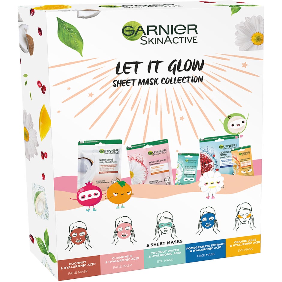 Let It Glow Tissue Mask Collection, Garnier Ihonhoitopakkaukset