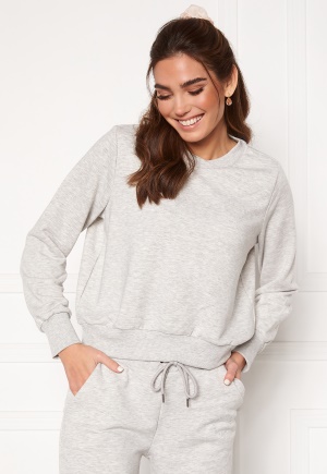 Noisy May Lupa L/S Logo Sweat Ligth Grey Melange M