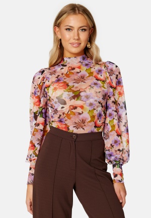 BUBBLEROOM Melissa mesh top Multi colour / Floral XS