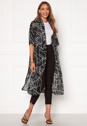 VILA Nema 3/4 Aop Cover Up Black Aop 34