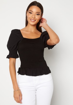 VERO MODA Katy Smock Volume Top Black S