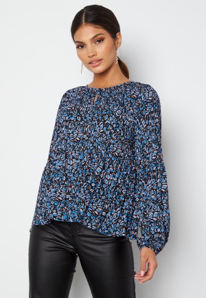 ONLY Tanny L/S Mini Plisse Top Campanula City Leafy XS