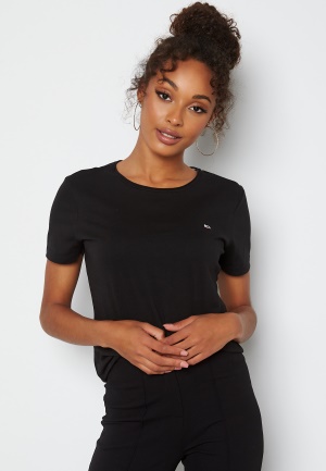 TOMMY JEANS Slim Jersey Crew Neck Black XS