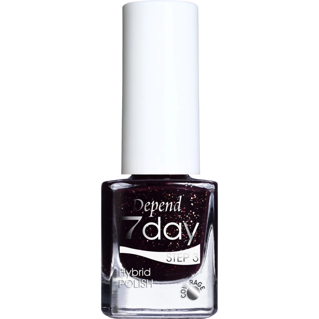 7 Day Nail Polish Boudoir Queen Collection 7254 Bordeaux Glitz