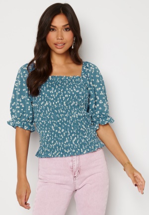 VILA Picco S/S Smock Top Captains Blue 40