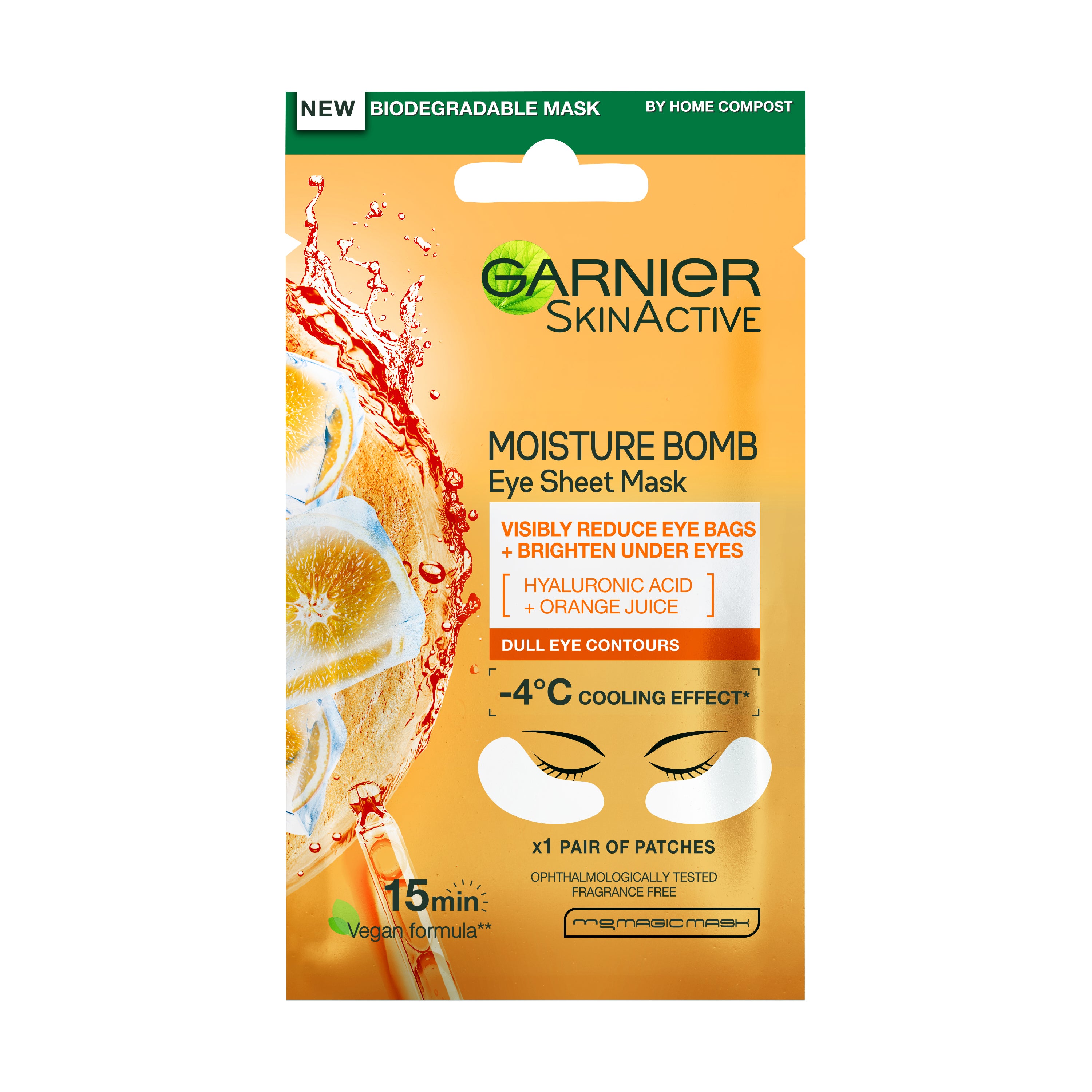Skin Active Eye Tissue Mask Orange, Garnier Kangasnaamiot