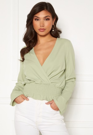 BUBBLEROOM Sami smock top Dusty green XS