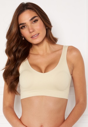 Pieces Symmi Rib Bra Top 2-Pack Whitecap Gray XS/S