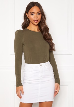 ONLY Live Love Puff L/S Top Kalamata L