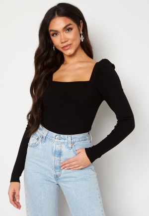 ONLY Agate Square Neck Top Black S