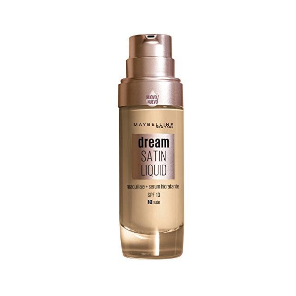 Nestemäinen meikin pohjustusaine Dream Satin Liquid Maybelline (30 ml)(Väri 40 - Sun beige)