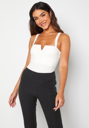 BUBBLEROOM Bettina deep v-neck top Offwhite M