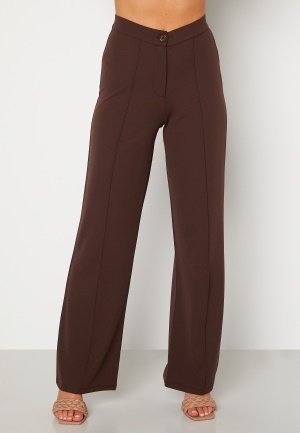 BUBBLEROOM Hilma soft suit trousers Dark brown XS