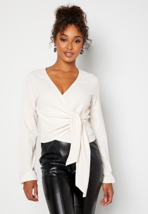 BUBBLEROOM Leighton wrap top Offwhite S