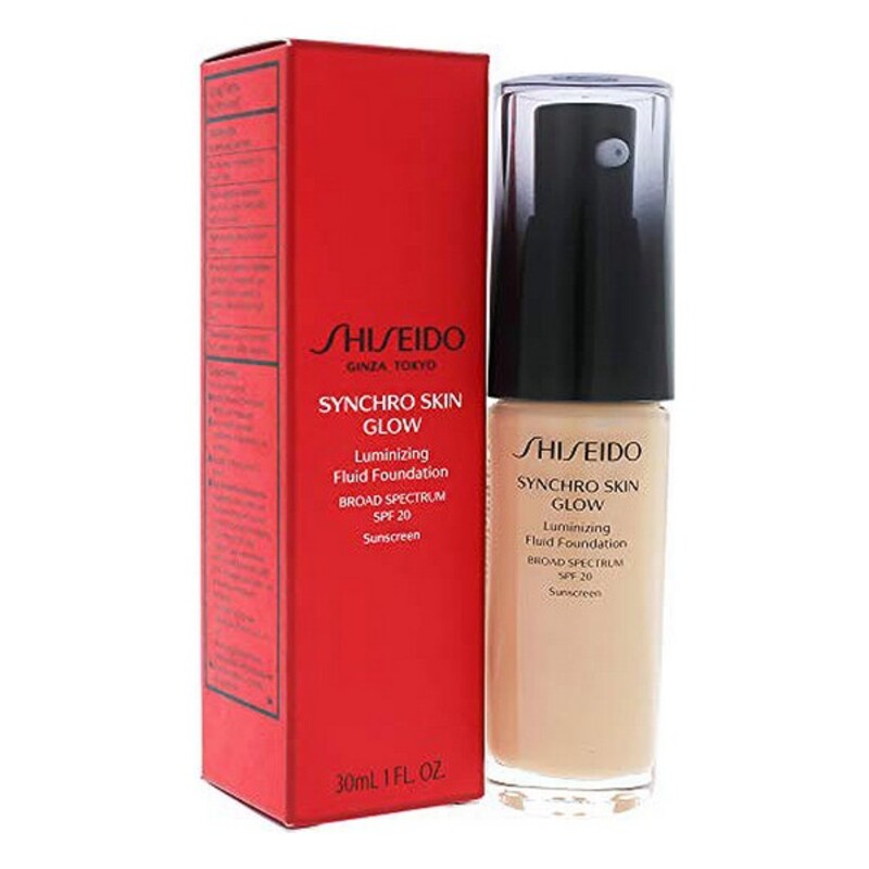 Nestemäinen meikin pohjustusaine Skin Glow Shiseido SPF20 (30 Ml)(Väri R3)