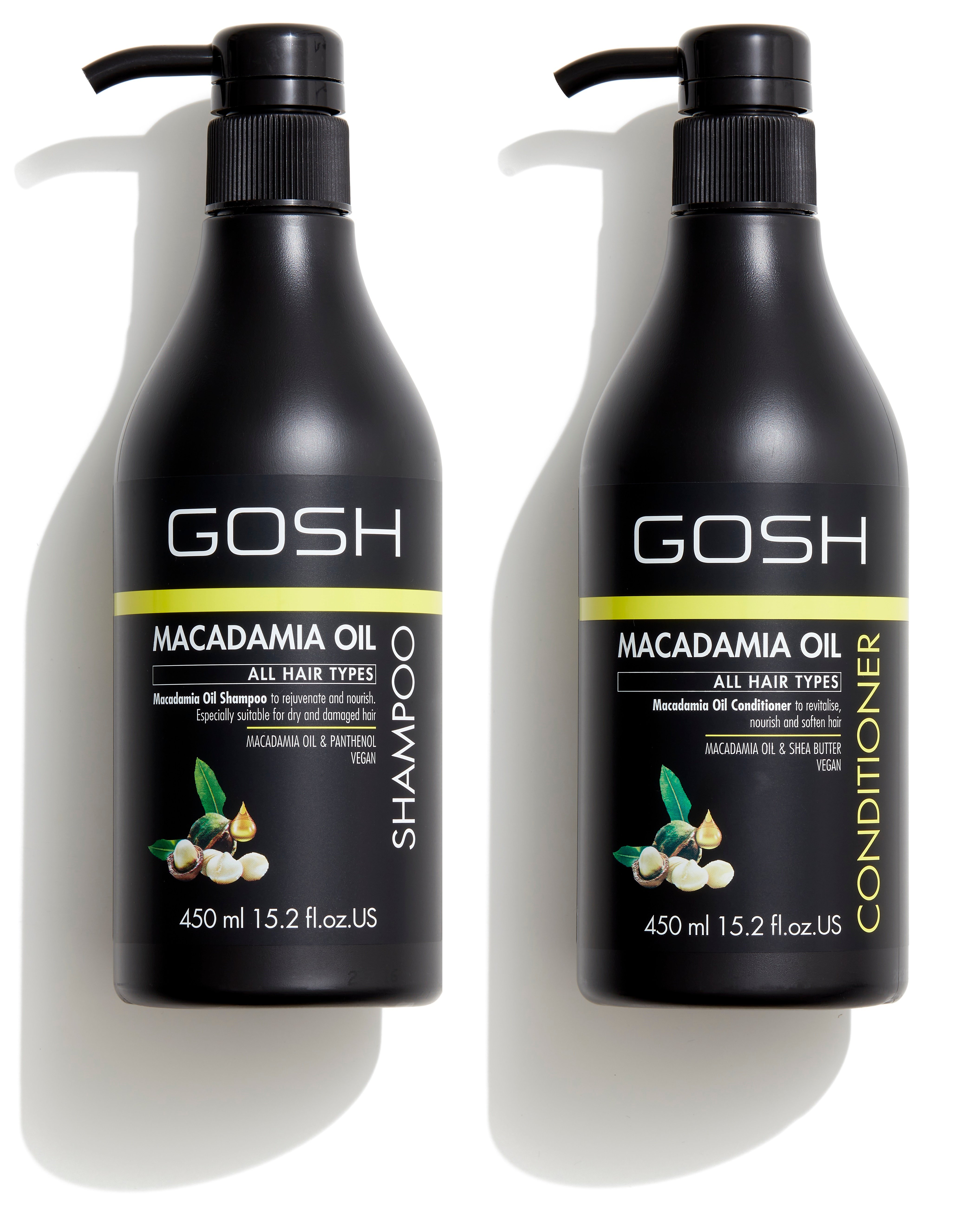 GOSH - Macadamia Oil Shampoo 450 ml + Macadamia Oil Conditioner 450 ml