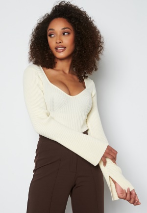 BUBBLEROOM Nadine knitted top Offwhite M