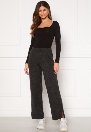 Y.A.S Sellis MW Knit Pant Dark Grey Melange XS