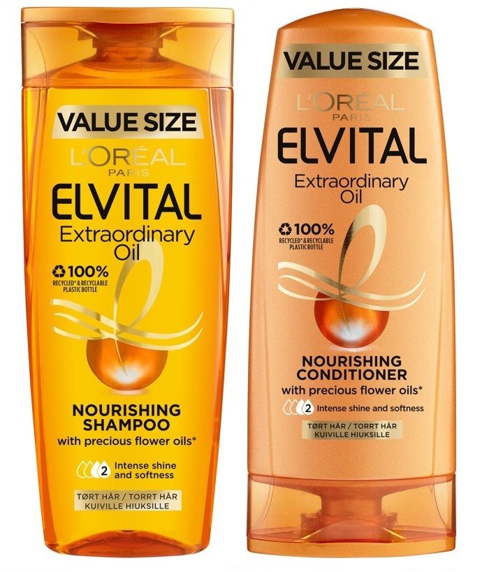 L'Oréal - Elvital Extraordinary Oil Shampoo 500 ml + Conditioner 400 ml