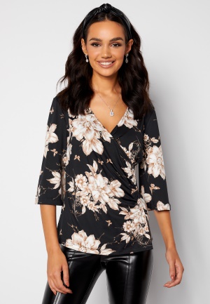 Happy Holly Simone kimono sleeve Black / Patterned 32/34