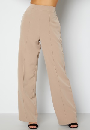 Pieces Bossy HW Wide Pants Silver Mink XS