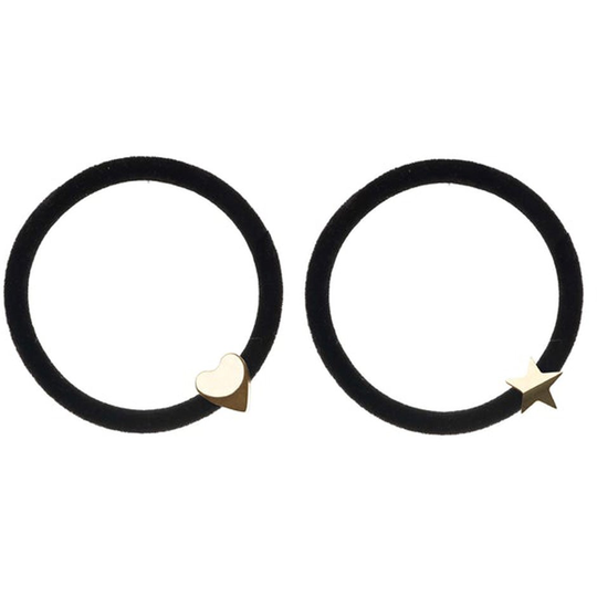 2 pk Velvet Hair Tie, Dark Ponnarit
