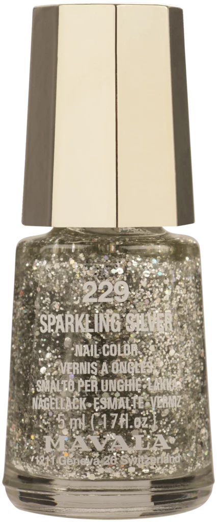 Mini Nail Polish 229 Sparkling Silver