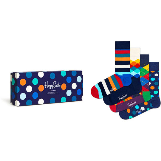 4-Pack Multi-color Socks Gift Set, Happy Socks Sukat