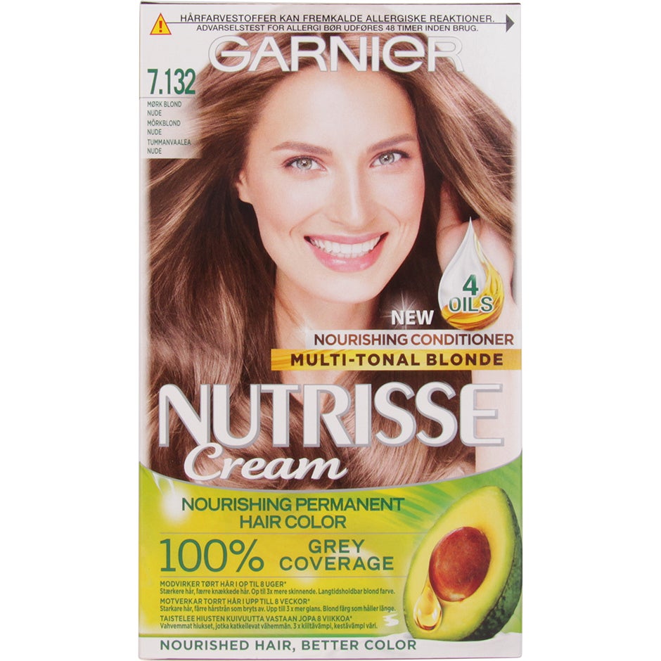Garnier Nutrisse Cream 7.132 Nude Dark Blonde, Garnier Hiusvärit