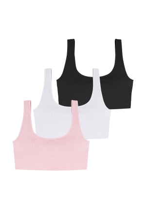 DORINA Flo 3PP Bralette 3X0051- White/Pink/B XL