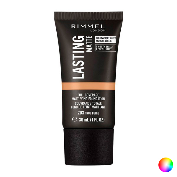 Nestemäinen meikin pohjustusaine Lasting Matte Rimmel London(Väri 404-sun beige)