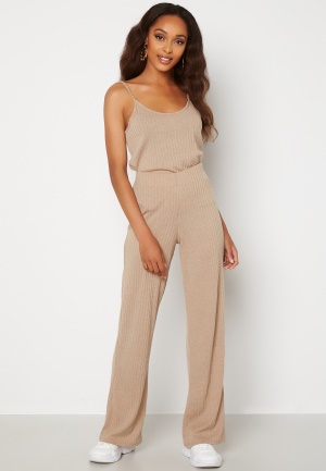 BUBBLEROOM Zilla fine knitted trousers Beige melange S