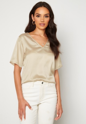 Alexandra Nilsson X Bubbleroom Satin T-shirt Champagne XS