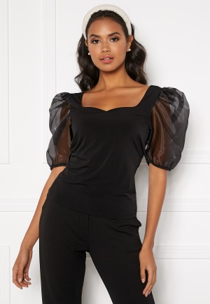 BUBBLEROOM Lucia organza top Black S
