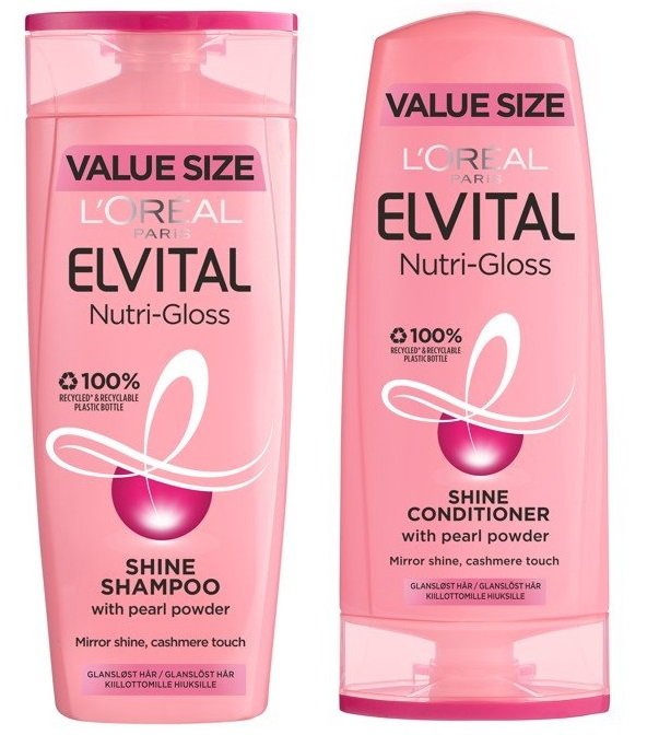 L'Oréal - Elvital Nutri Gloss Shampoo 500 ml + Conditioner 400 ml