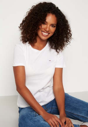 TOMMY JEANS Slim Jersey Crew Neck YBR White XL