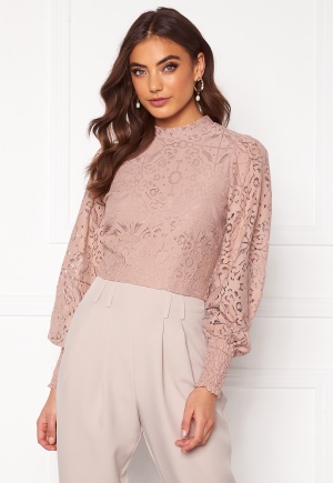 Alexandra Nilsson X Bubbleroom Lace balloon sleeve top Dusty lilac 38