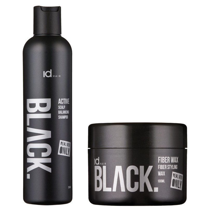 IdHAIR - Black Shampoo Active Scalp 250 ml + Black Fiber Wax 100 ml