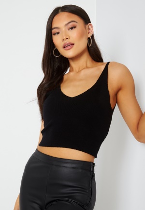 ONLY Cozy S/L Cropped Top Knit Black M