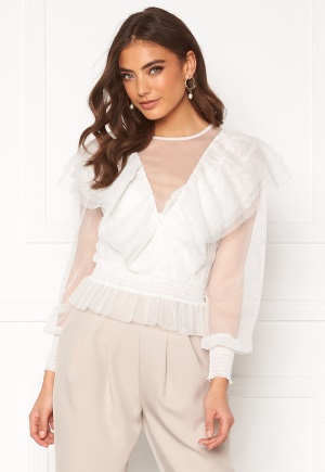 Alexandra Nilsson X Bubbleroom Tulle frill top Offwhite 36