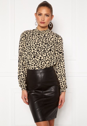 VERO MODA Ani L/S Smock Top Safari Aop: Linea L