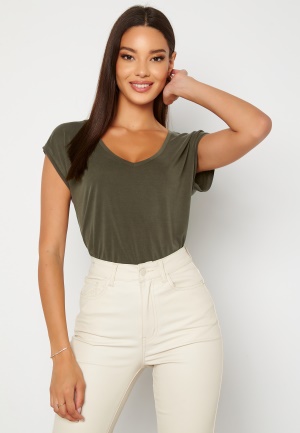 Pieces Kamala Tee Black Olive XS