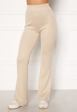 Moa Mattsson X Bubbleroom Cozy rib trousers Light beige XS