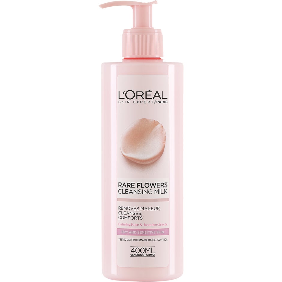 L'Oréal Paris Rare Flowers Cleansing Milk Dry/Sensitive, 400 ml L'Oréal Paris Kasvojen puhdistus